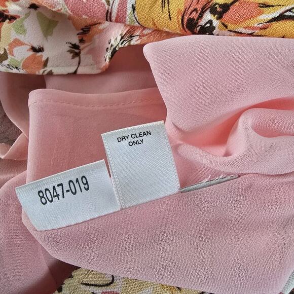 Ann Taylor Loft Pink Wildflower Floral Milkmaid Slip Knee Dress 6P Cottage - Picture 10 of 10